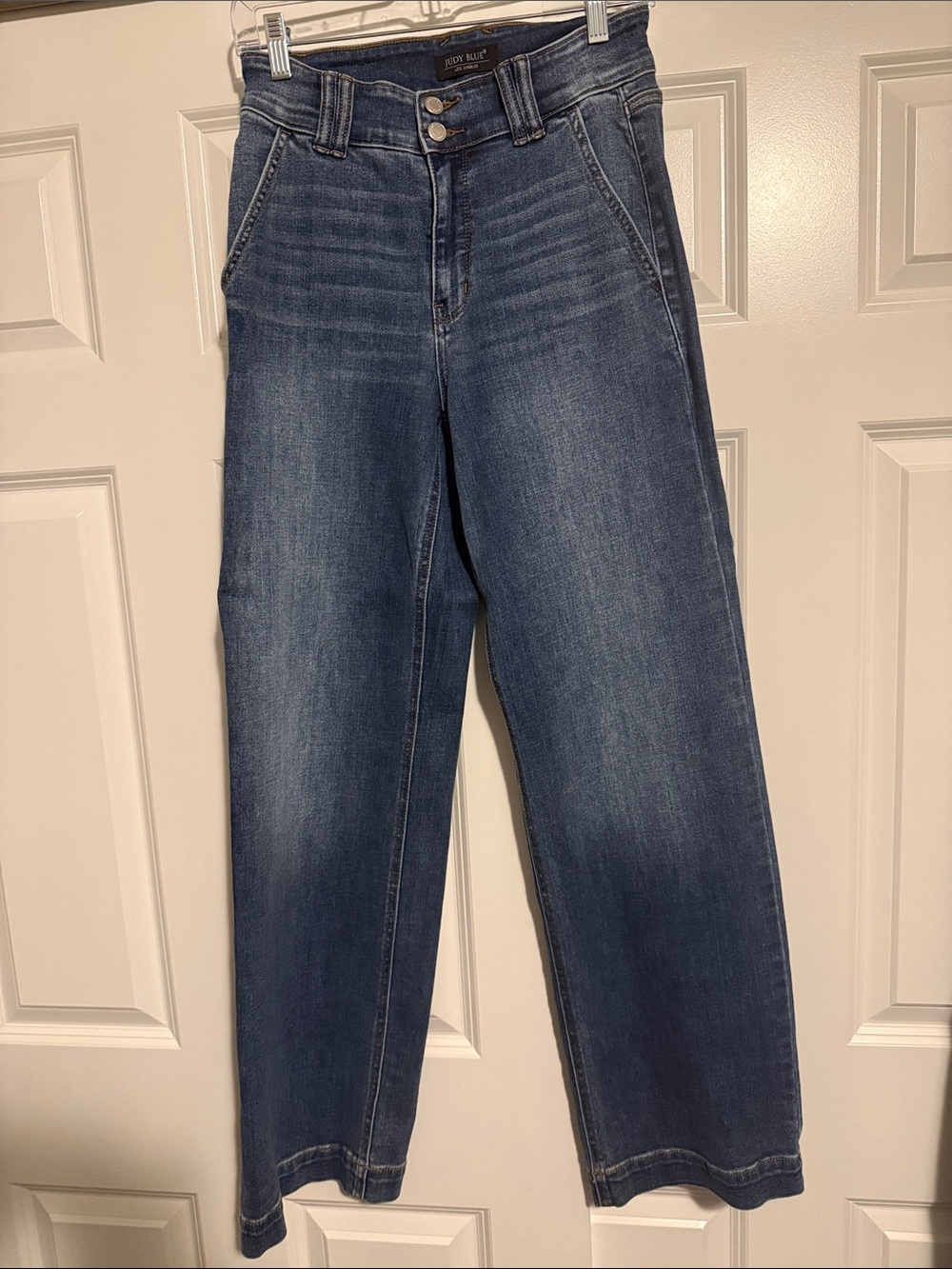Joyful Blue High-Rise Wide-Leg Women’s Jeans - Dark Blue